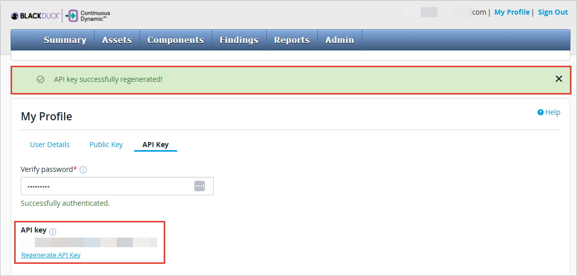 api key regenerate 7 bd