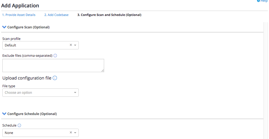 configure scan and schedule