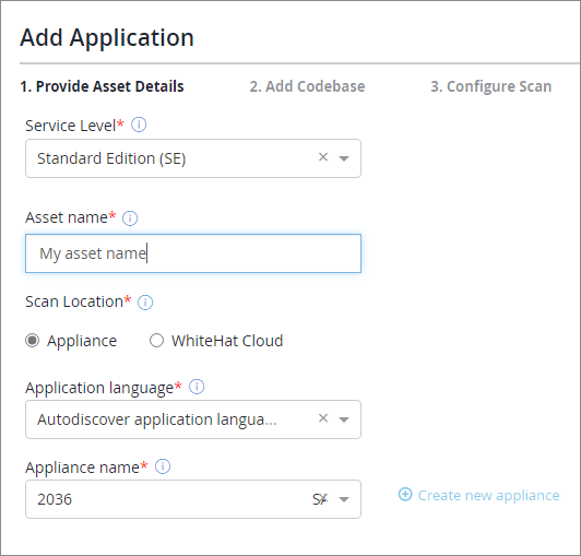 add application wizard 1 provide asset details
