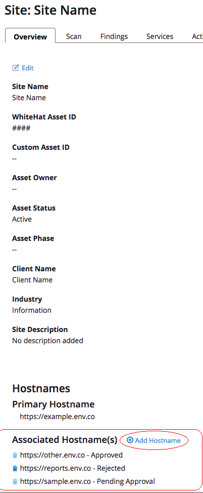 add associated hostname 1