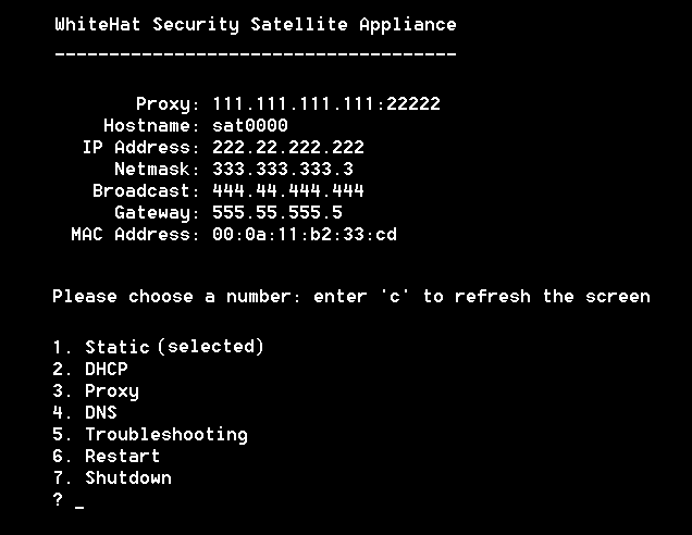 appliance admin proxyconfirm