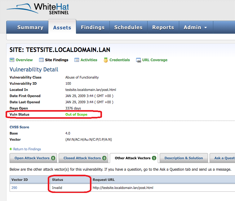 vuln details page for removed ahn