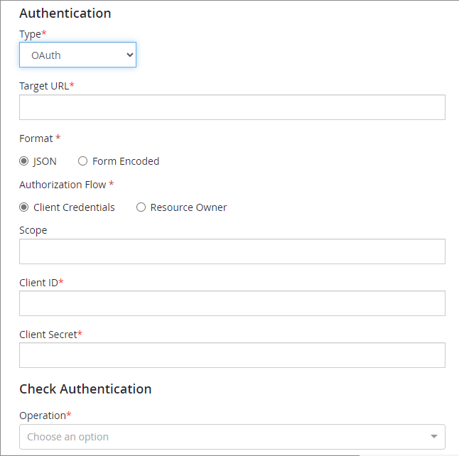 api configuration add oauth authentication