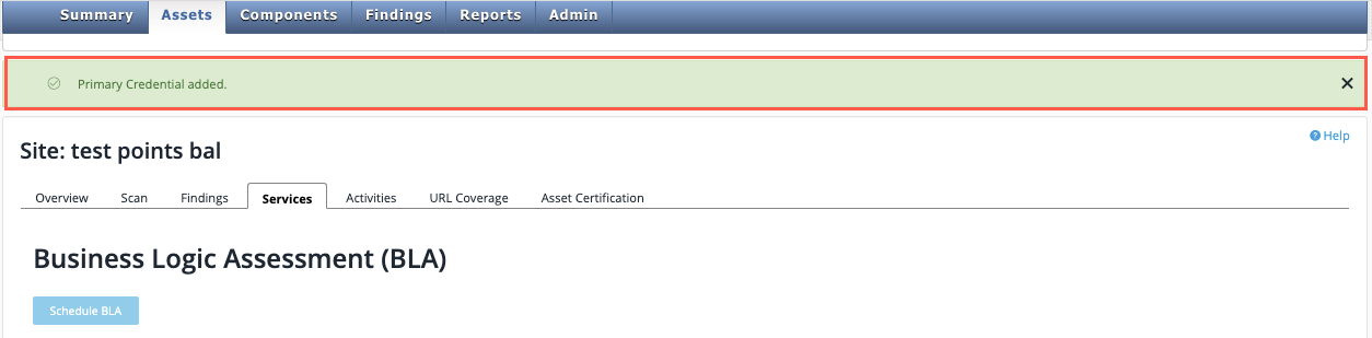 bla credential added successfully
